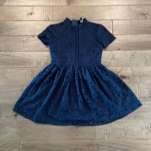 BARDOT JUNIOR ! Girls Mila Mini Lace Dress In Navy (8)